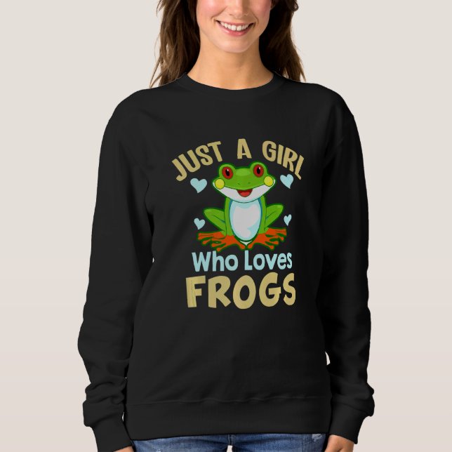 Bara en flicka som Kärlek gror Cute Grönt Frog T Shirt (Framsida)