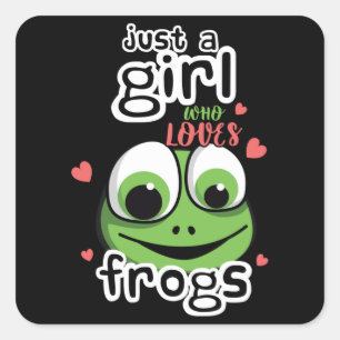 Bara en flicka som Kärlek gror Cute Toad Fyrkantigt Klistermärke