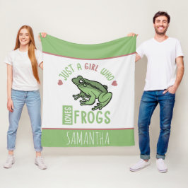 Bara en flicka som kärlek gror Frog älskare ger Fleecefilt