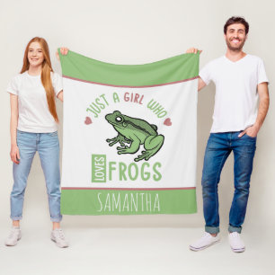 Bara en flicka som kärlek gror Frog älskare ger Fleecefilt