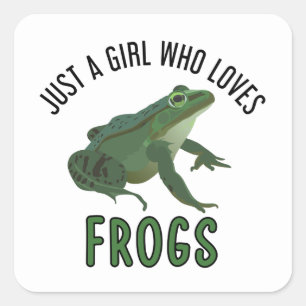 Bara en flicka som kärlek gror Frog älskare ger Fyrkantigt Klistermärke