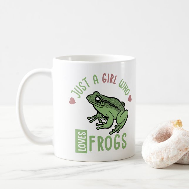 Bara en flicka som kärlek gror Frog älskare ger Kaffemugg (Med munk)