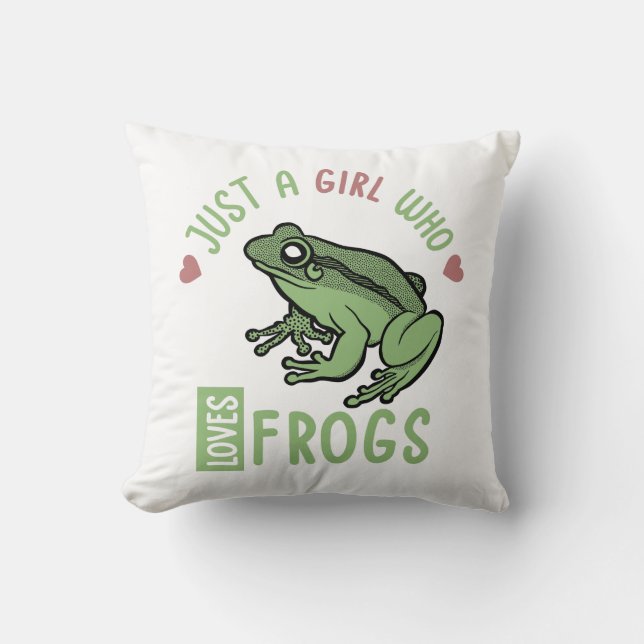 Bara en flicka som kärlek gror Frog älskare ger Kudde (Framsida)