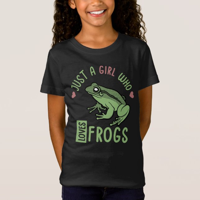Bara en flicka som kärlek gror Frog älskare ger T Shirt (Framsida)