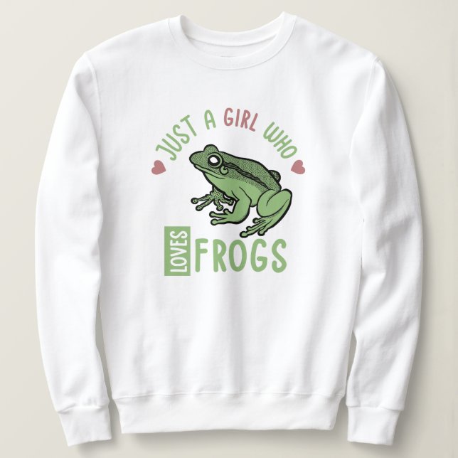 Bara en flicka som kärlek gror Frog älskare ger T Shirt (Design framsida)
