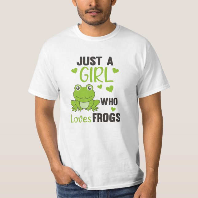 Bara en flicka som Kärlek gror sötsvett Frog T Shirt (Framsida)