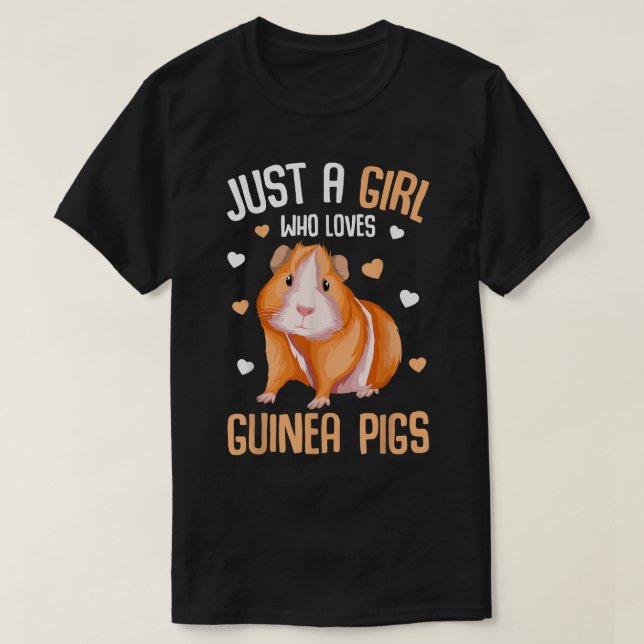 Bara en flicka som kärlek Guinea Grisar Kids Girls T Shirt (Design framsida)