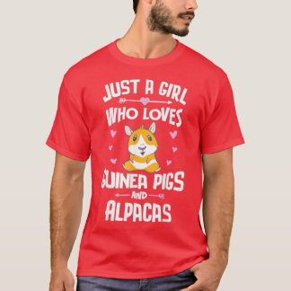 Bara en flicka som Kärlek Guinea Grisar och Alpaca T Shirt