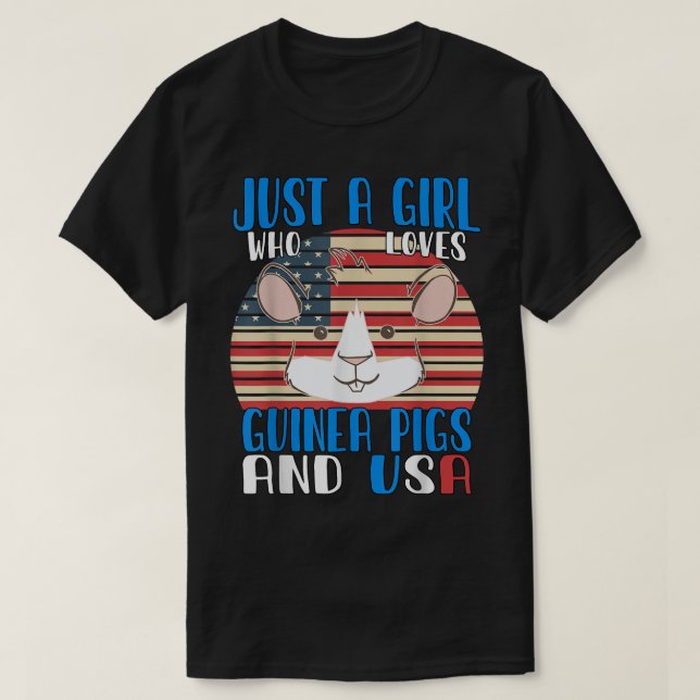 Bara en flicka som Kärlek Guinea Grisar och USA 34 T Shirt (Design framsida)