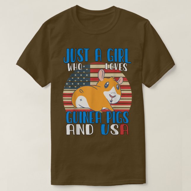 Bara en flicka som kärlek Guinea Grisar och USA T Shirt (Design framsida)