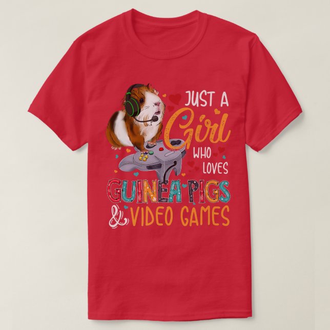 Bara en flicka som Kärlek Guinea Grisar och videos T Shirt (Design framsida)