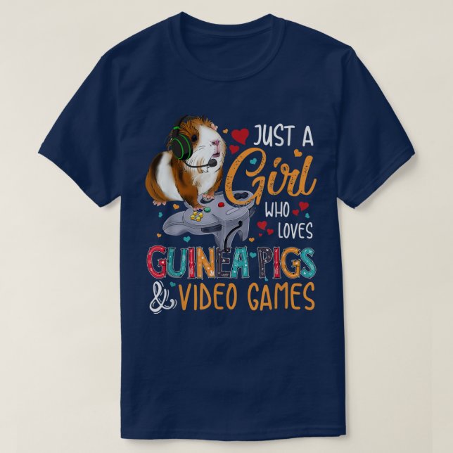 Bara en flicka som Kärlek Guinea Grisar och videos T Shirt (Design framsida)