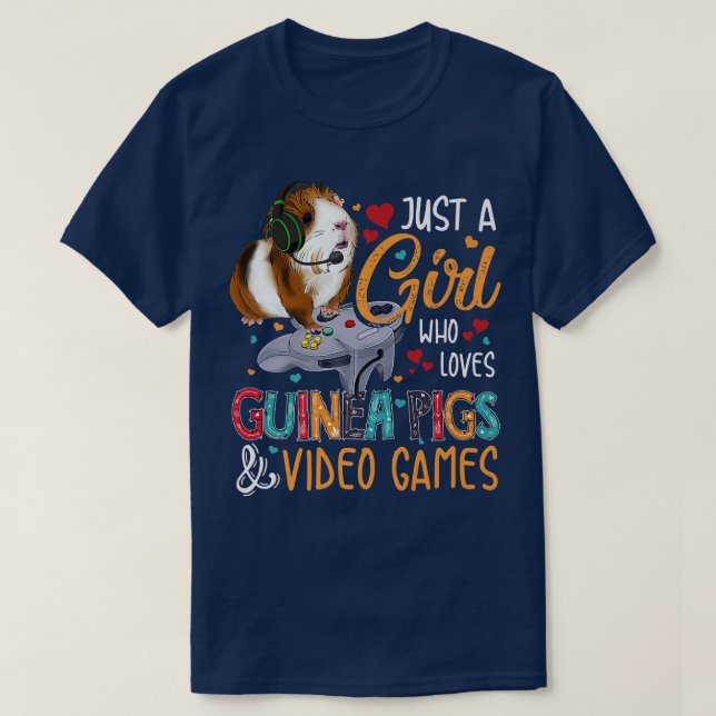 Bara en flicka som Kärlek Guinea Grisar och videos T Shirt (Design framsida)