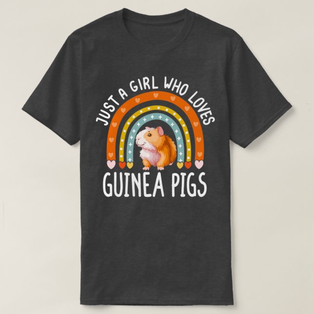 Bara en flicka som Kärlek Guinea Grisar Rainbow Ca T Shirt (Design framsida)