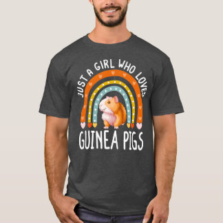 Bara en flicka som Kärlek Guinea Grisar Rainbow Ca T Shirt