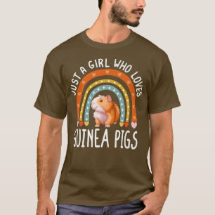 Bara en flicka som Kärlek Guinea Grisar Rainbow Ca T Shirt