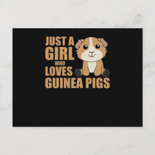 Bara en flicka som Kärlek Guinea Grisar - Söta Gui Vykort