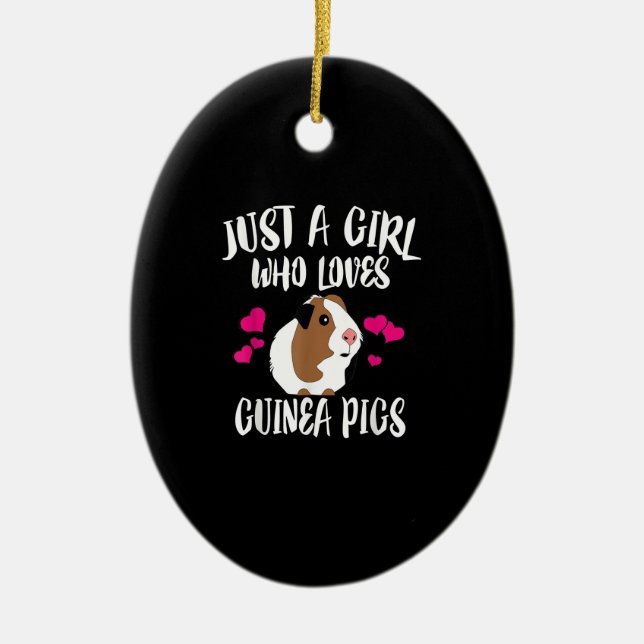 Bara en flicka som Kärlek Guineas Grisar Guineas g Julgransprydnad Keramik (Framsidan)