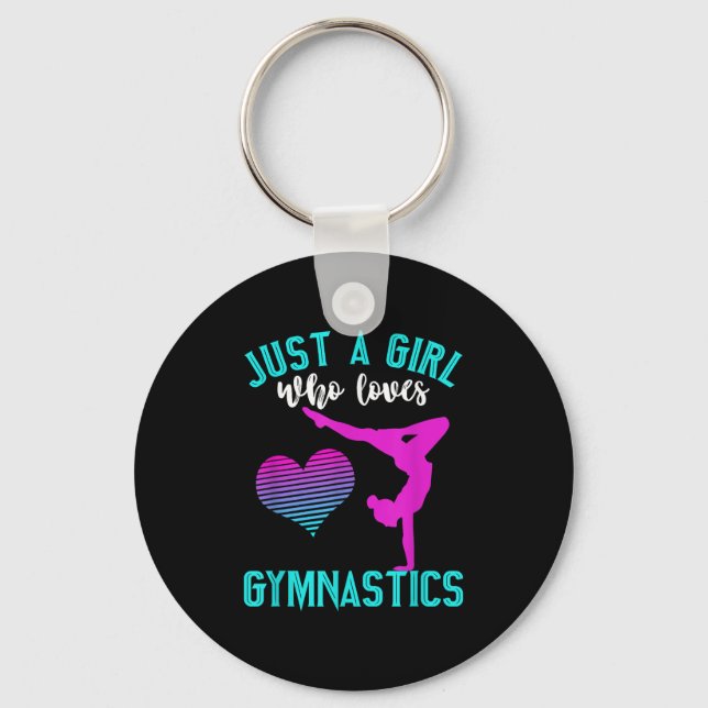Bara en flicka som Kärlek Gymnastics Funny Gymnast Nyckelring (Framsida)