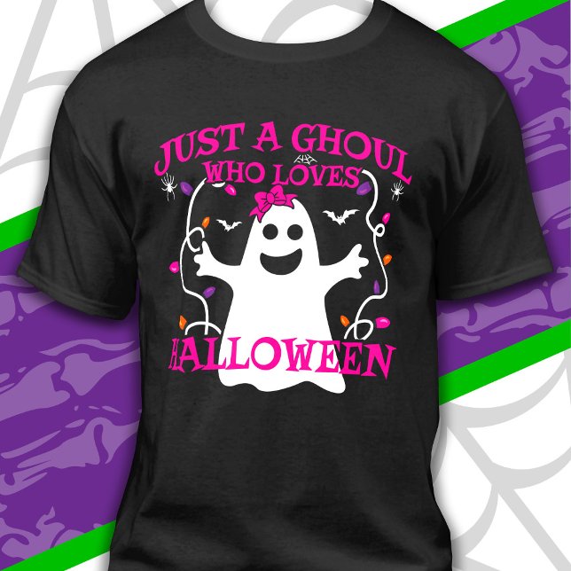 Bara en flicka som Kärlek Halloween Cute Rosa Ghos T Shirt (Skapare uppladdad)