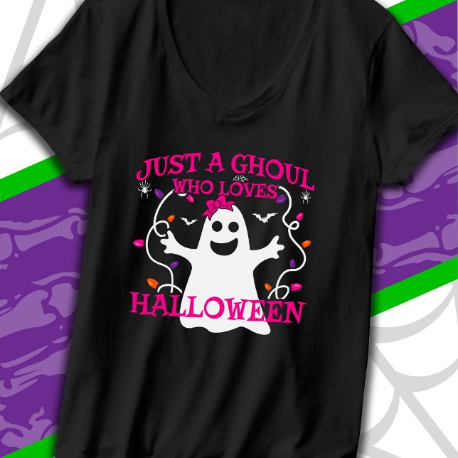 Bara en flicka som Kärlek Halloween Cute Rosa Ghos T Shirt (Skapare uppladdad)