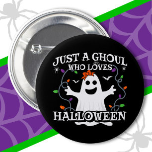 Bara en flicka som Kärlek Halloween Funny Hallowee Knapp