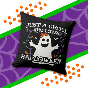 Bara en flicka som Kärlek Halloween Funny Hallowee Kudde