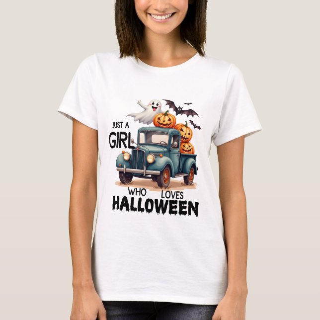 Bara en flicka som Kärlek Halloween - Halloween T Shirt (Framsida)