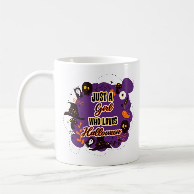 Bara en flicka som Kärlek Halloween Kaffemugg (Vänster)