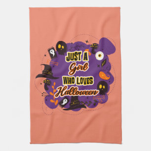 Bara en flicka som Kärlek Halloween Kökshandduk