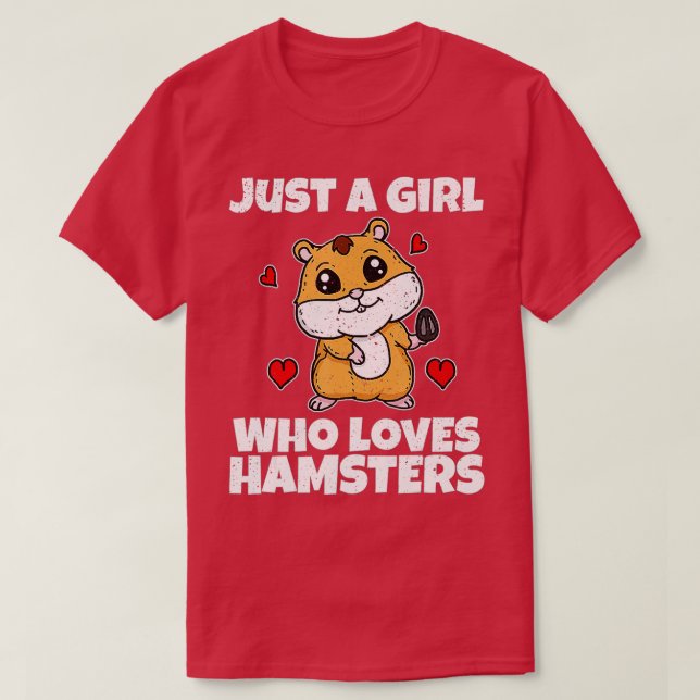 Bara en flicka som Kärlek Hamster Hamster Älskare T Shirt (Design framsida)