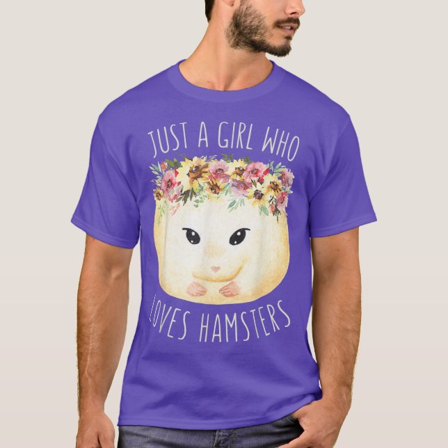 Bara en flicka som Kärlek Hamsters Blommigt Hamste T Shirt (Framsida)
