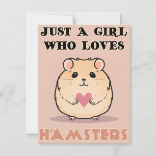 Bara en flicka som Kärlek Hamsters, Cute Hamster Tack Kort