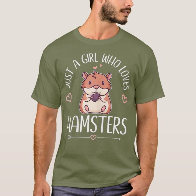 Bara en flicka som Kärlek Hamsters Rodent Funny T Shirt (Framsida)