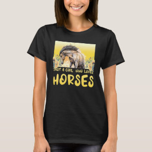 Bara en flicka som Kärlek hästar Birthday Farmer A T Shirt