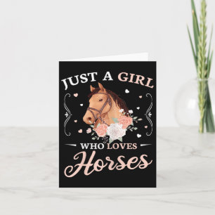 Bara en flicka som Kärlek hästar Cute Girls Horse Kort