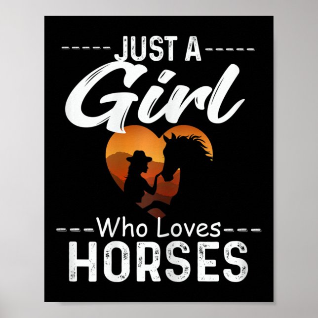 Bara en flicka som Kärlek hästar  Cute Poster (Framsidan)