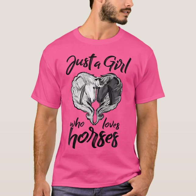 Bara en flicka som Kärlek hästar  Eque T Shirt (Framsida)