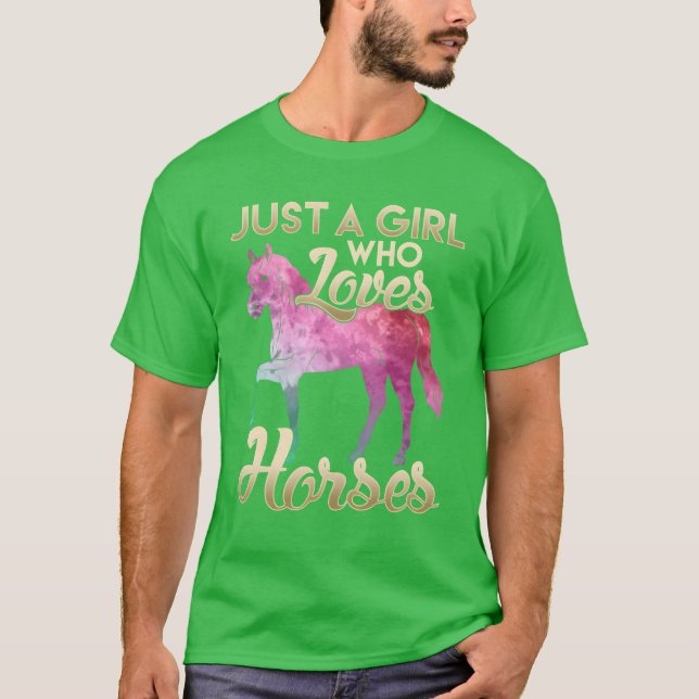 Bara en flicka som Kärlek hästar Galactic Space Ho T Shirt (Framsida)