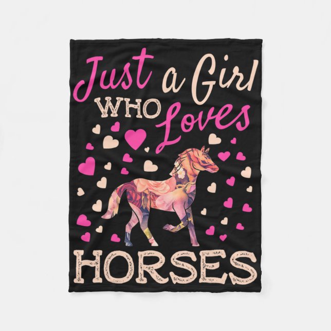 Bara en flicka som Kärlek hästar  Hors Fleecefilt (Framsidan)