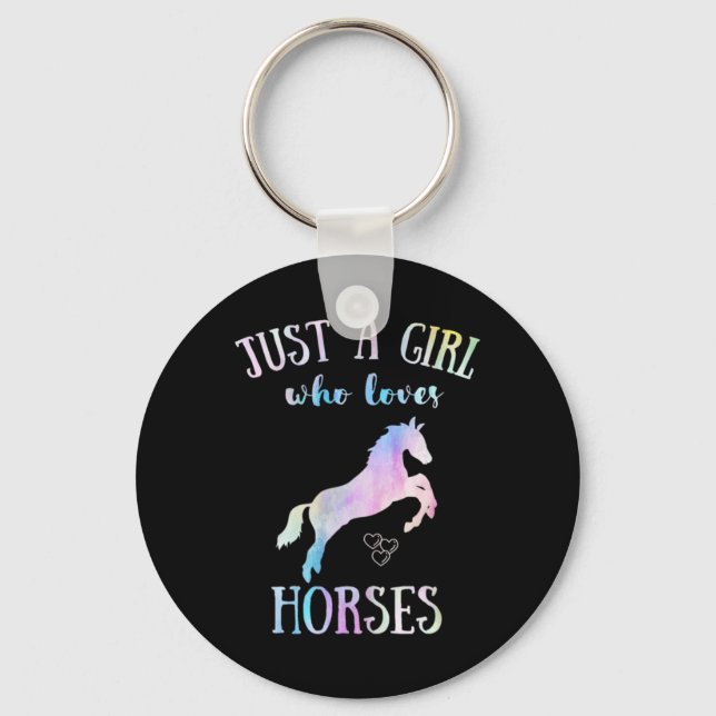 Bara en flicka som Kärlek hästar  Hors Nyckelring (Framsida)