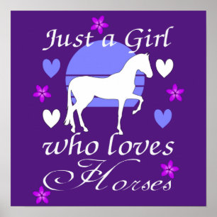 Bara en flicka som Kärlek hästar i Lila Poster