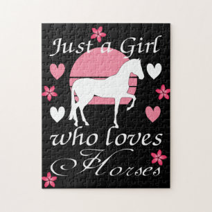 Bara en flicka som Kärlek hästar i Ro Rosa Pussel