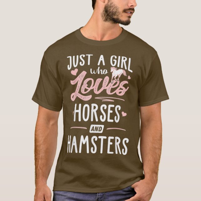Bara en flicka som Kärlek hästar och Hamsters Hors T Shirt (Framsida)