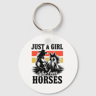Bara en flicka som Kärlek hästar Western Cowgirl H Nyckelring