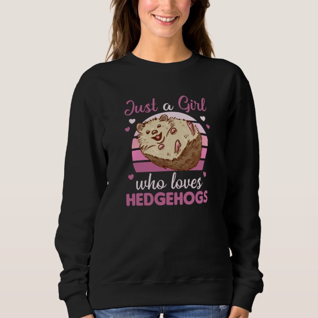 Bara en flicka som Kärlek Hedgehogs Cute Animals T Shirt (Framsida)