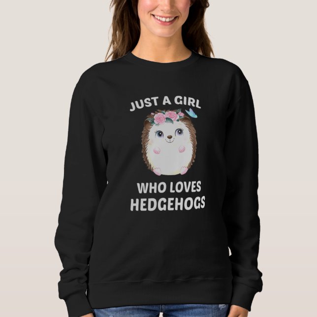 Bara en flicka som Kärlek Hedgehogs Cute Tjock Hed T Shirt (Framsida)