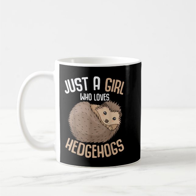 Bara en flicka som Kärlek Hedgehogs Girls Hedgehog Kaffemugg (Vänster)