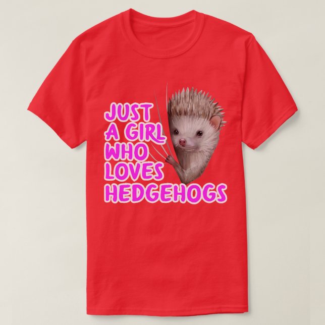 Bara en flicka som Kärlek Hedgehogs T Shirt (Design framsida)