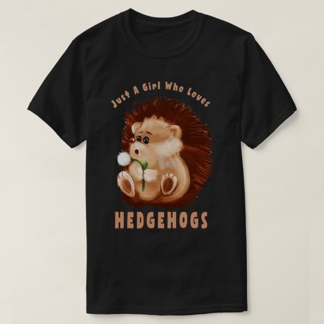 Bara en flicka som Kärlek Hedgehogs T Shirt (Design framsida)